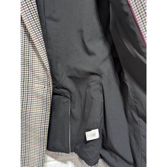 1.STATE Women's Black Tan & White Small Checked Pattern Blazer Jacket Size 10 - Picture 4 of 8